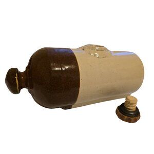 Antique Stoneware Bed Wamer Made in Canada Vintage Crock Medalta Pottery Ltd